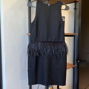 NWT 🖤 LBD Endless Rose black feather mini dress. Size small